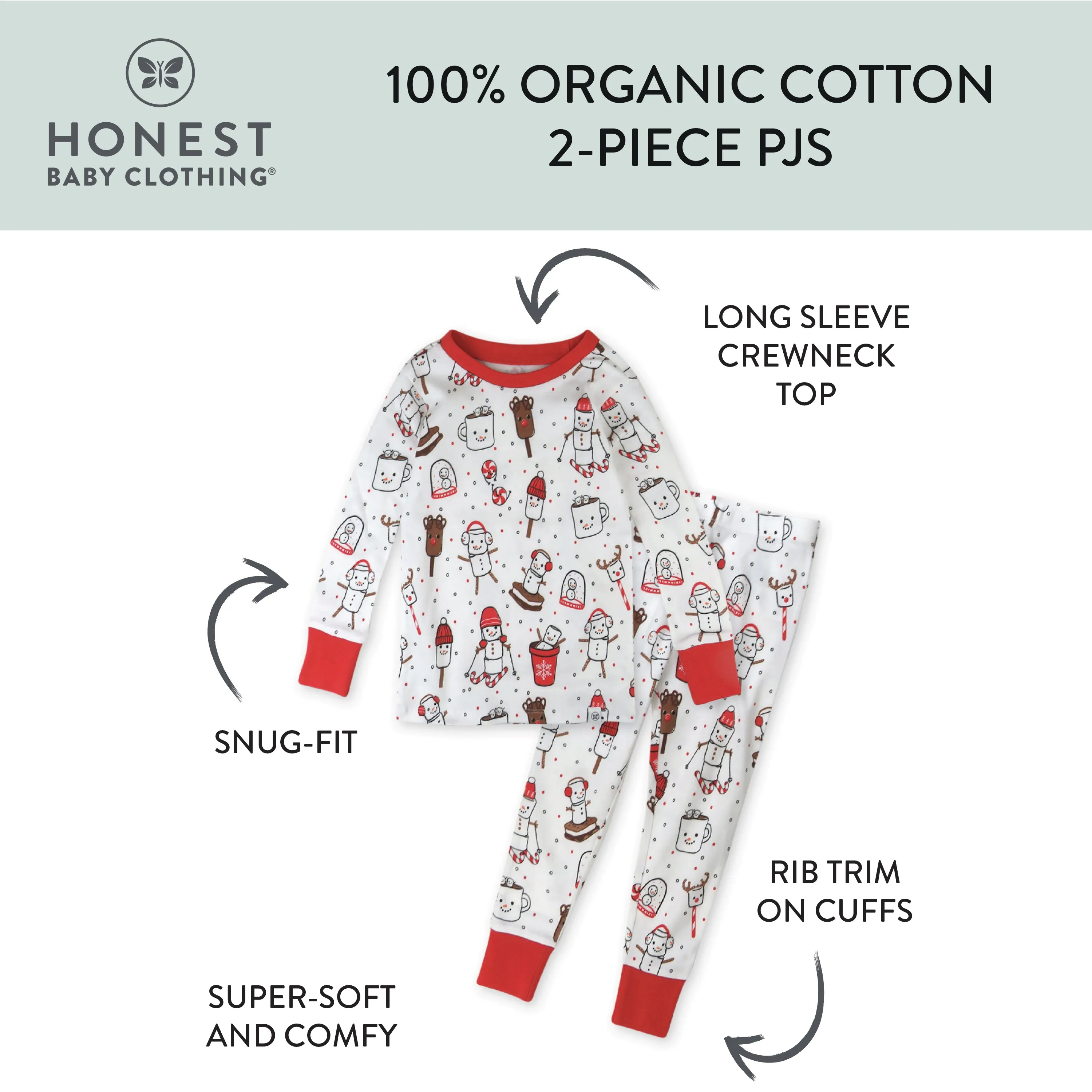 2-Piece Organic Cotton Holiday Pajama