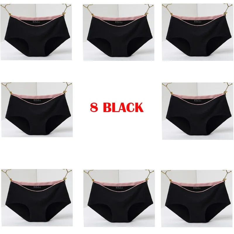 8Pcs Briefs for Women fashion sexy woman panties Solid seamless underpants  cpanties for women cotton underwear girl knickers