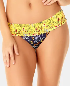 Anne Cole Studio Wildflower Ditsy Printed Bikini Bottoms, S, Yellow