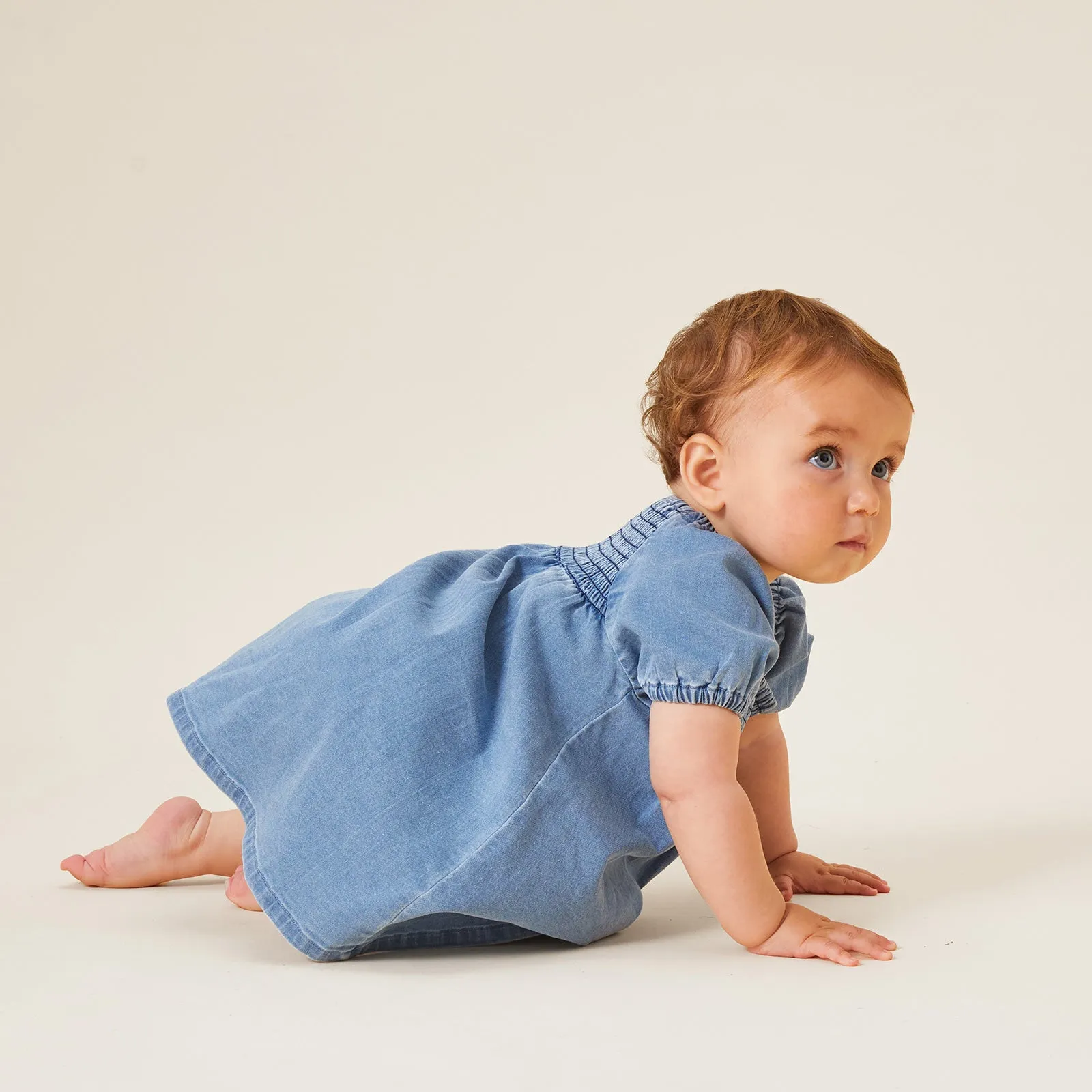 Baby Denim Smocked Dress