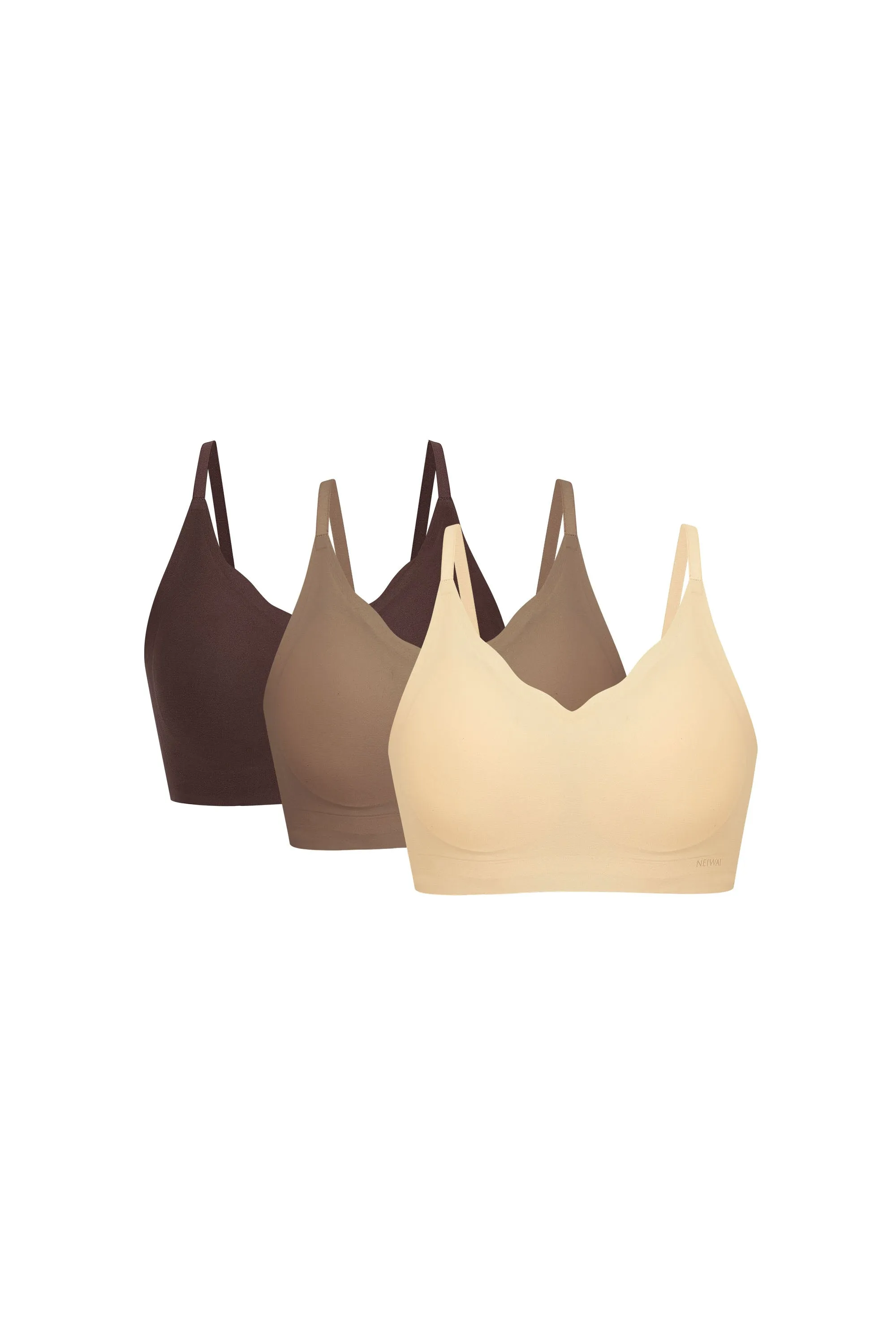 Barely Zero Fixed Cup Wavy Bra Trio- Extended Sizes