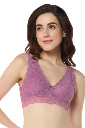 Chic Lace Non-Padded Non-Wired Bralette - Grape Nectar