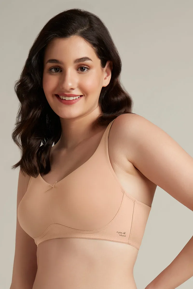 Dreamy comfort Non-Padded Non-Wired Cotton Bra - Sandalwood