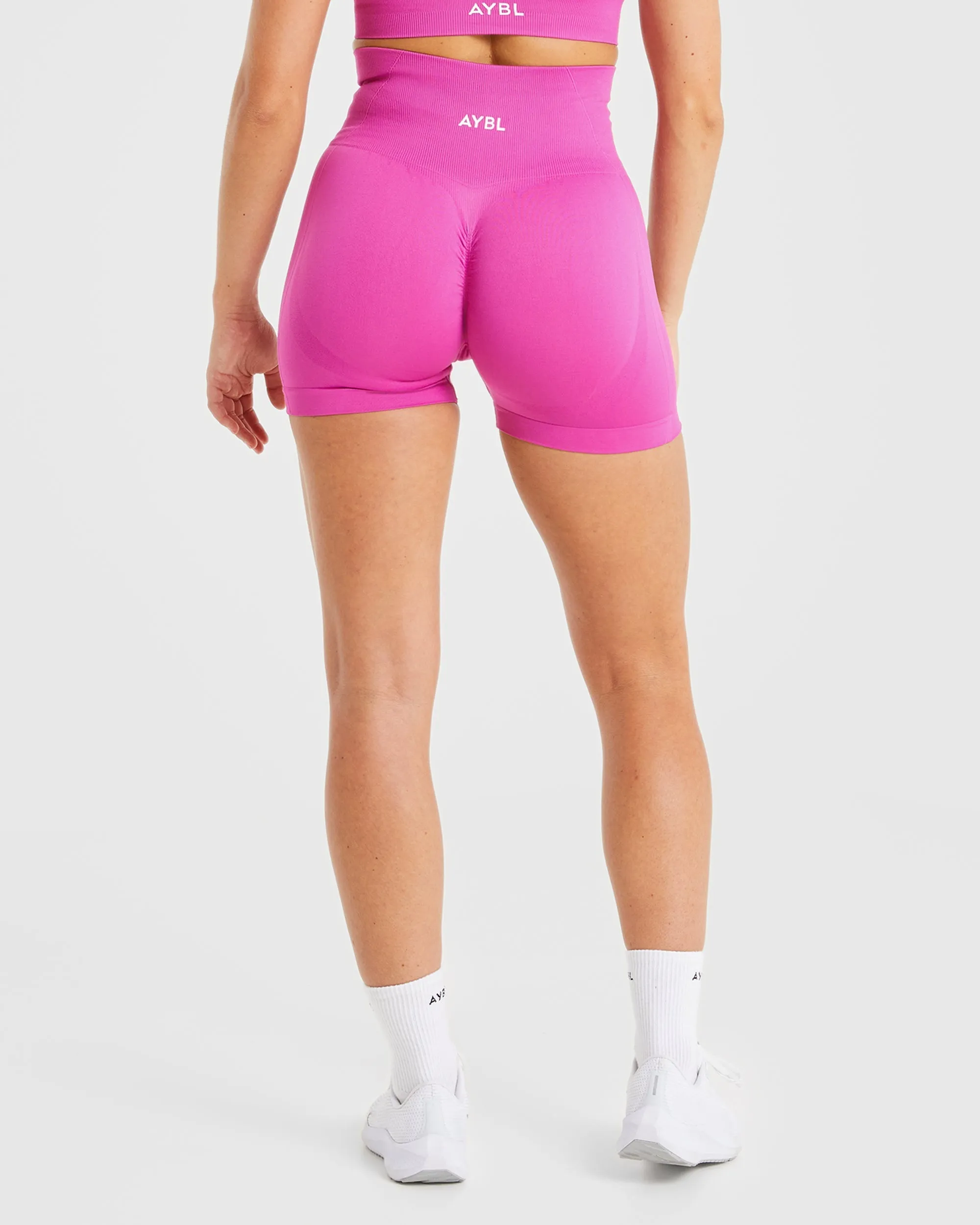 Empower Seamless High-Waisted Shorts - Vibrant Magenta for Ultimate Comfort and Style