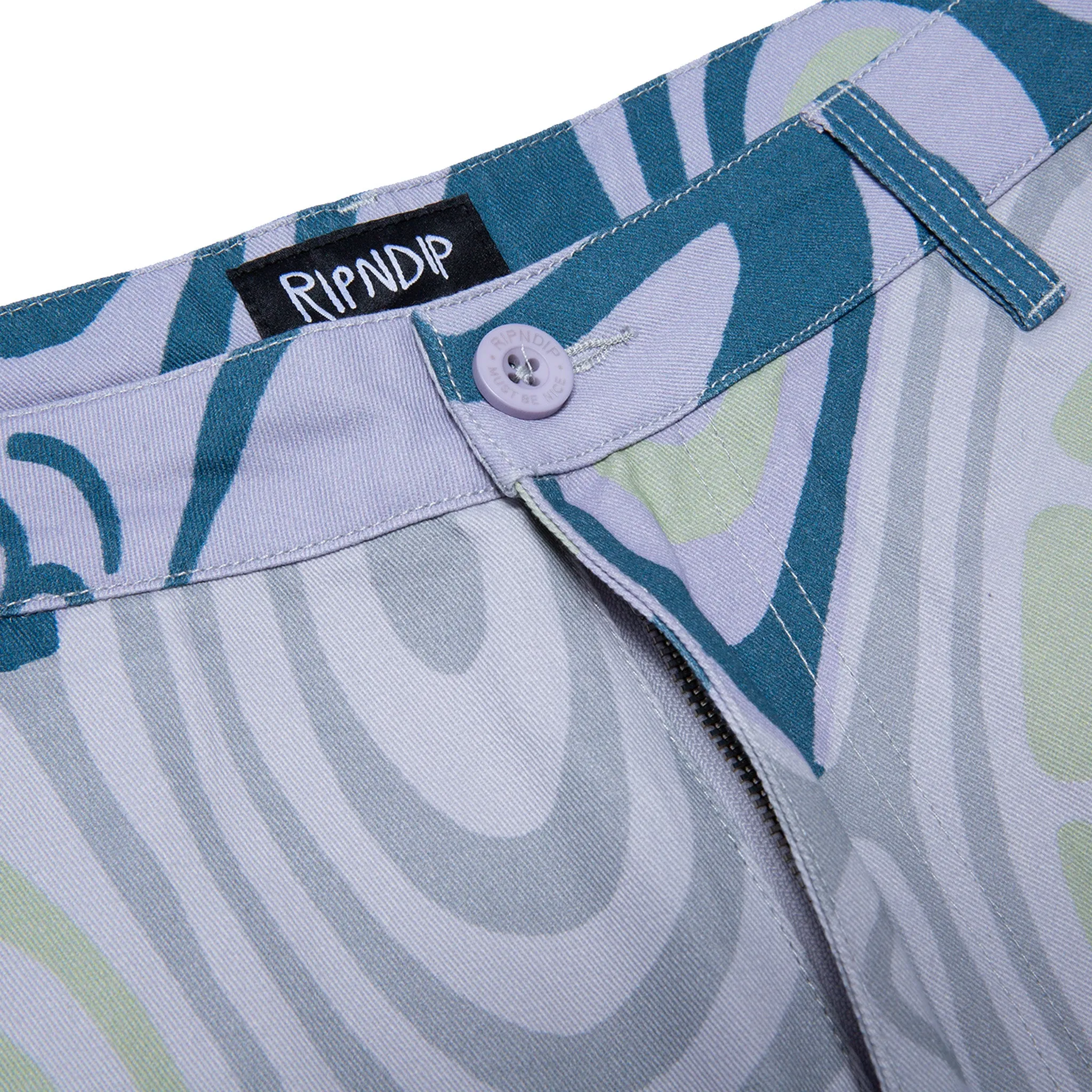 Hypnotic Twill Shorts (Grey/Lavender/Neon)