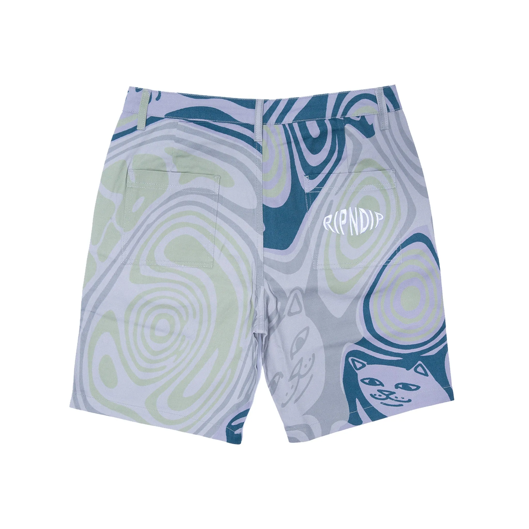 Hypnotic Twill Shorts (Grey/Lavender/Neon)