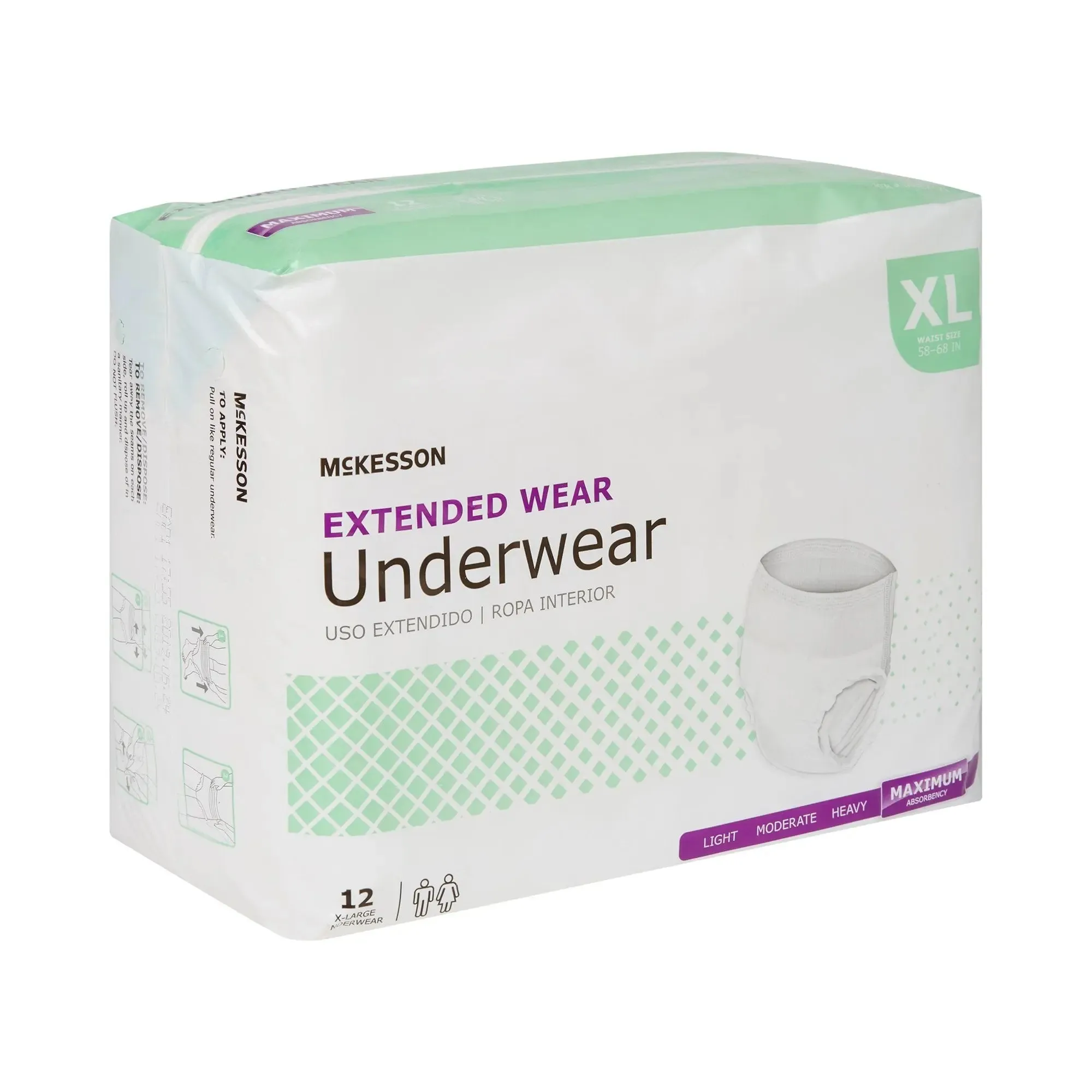 McKesson Extended Wear Maximum Absorbent Underwear, Extra Large