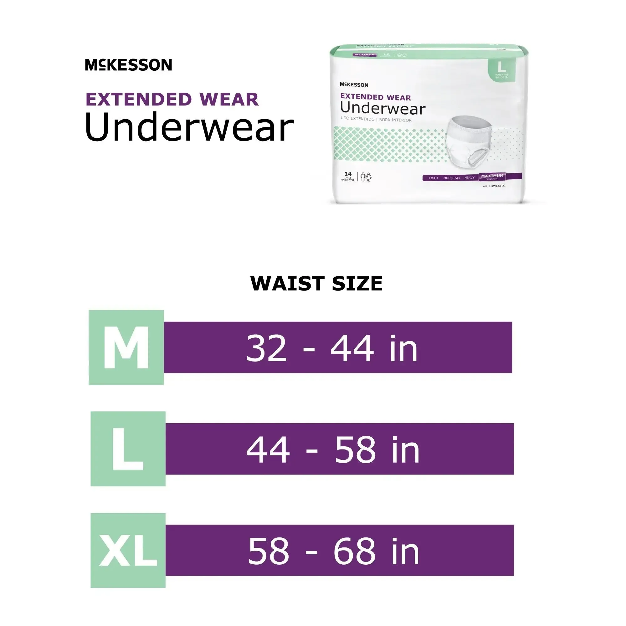 McKesson Extended Wear Maximum Absorbent Underwear, Extra Large