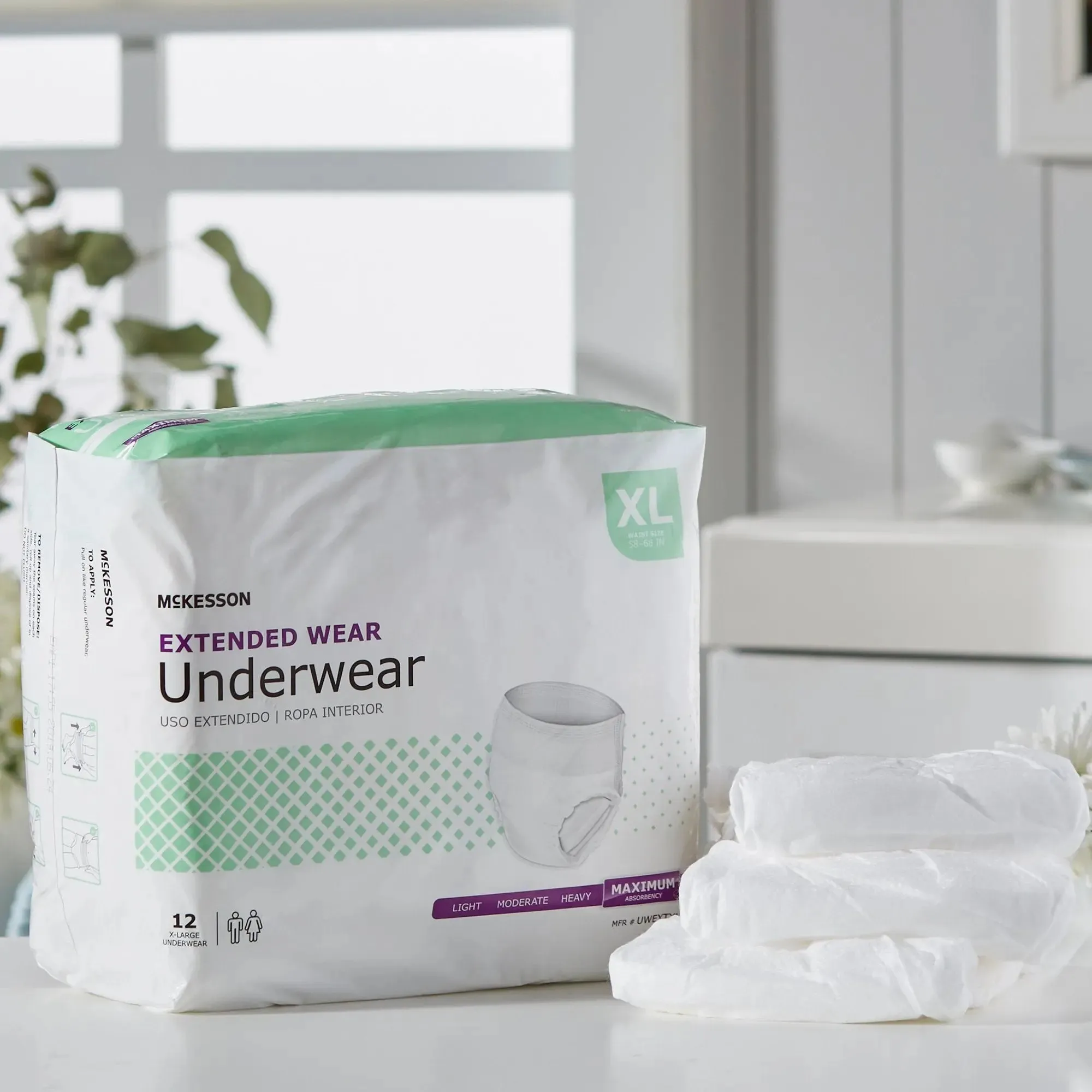 McKesson Extended Wear Maximum Absorbent Underwear, Extra Large