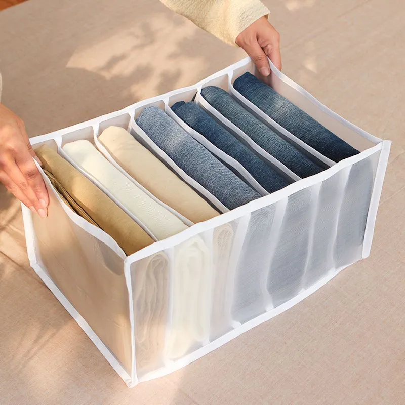 Pants Closet Organizer With Compartments Cabinet Drawers Divider Grid Storage Box