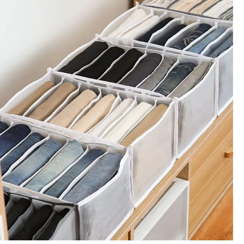 Pants Closet Organizer With Compartments Cabinet Drawers Divider Grid Storage Box