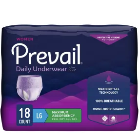 Prevail® for Women Daily Absorbent Underwear, Large, Heavy Absorbency