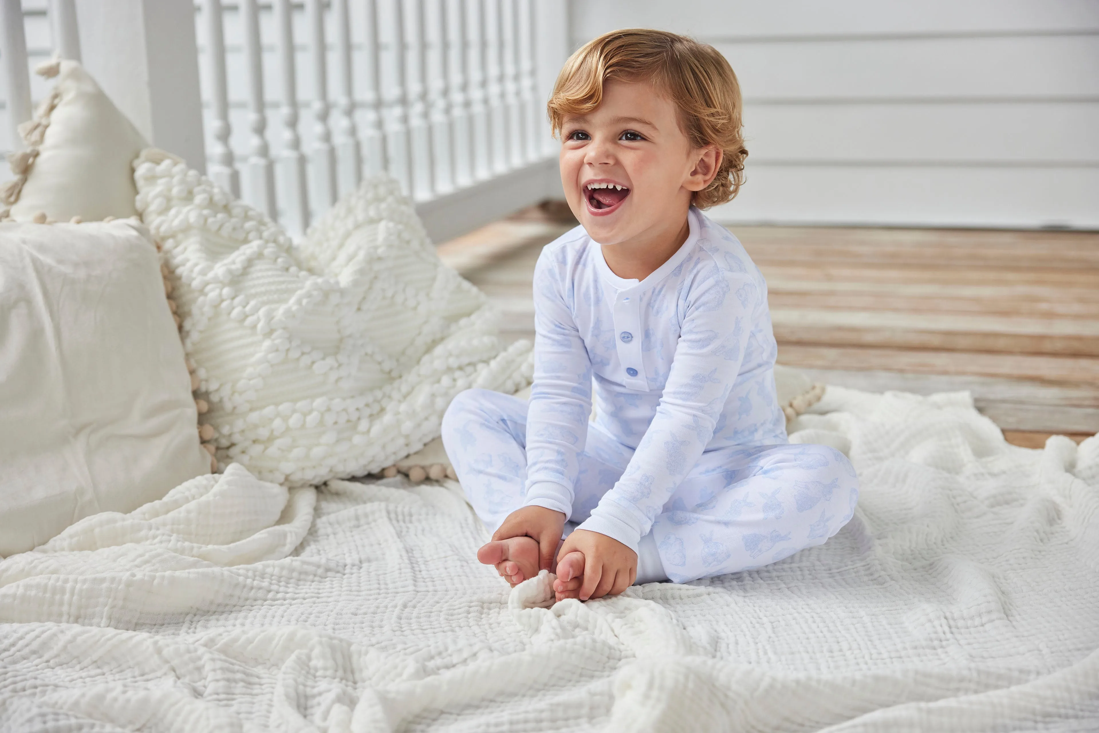 Printed Pajamas | Blue Bunny (24M)