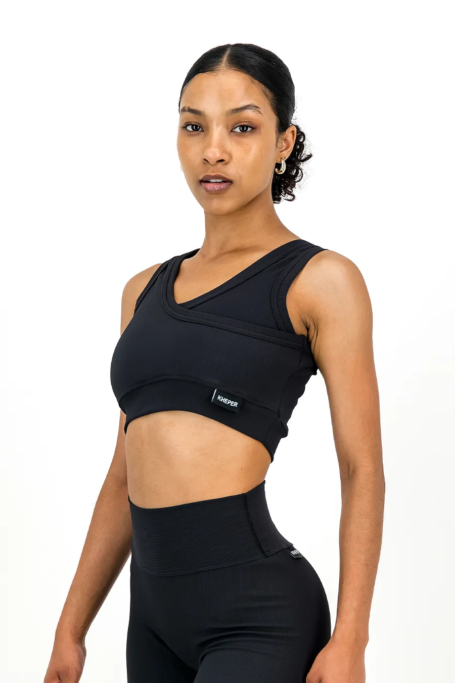 Rib Aspire Bra Top | Onyx