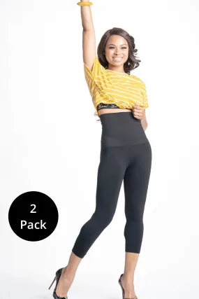 Snapback™ Postpartum Crop Leggings - Black (2 Pack)