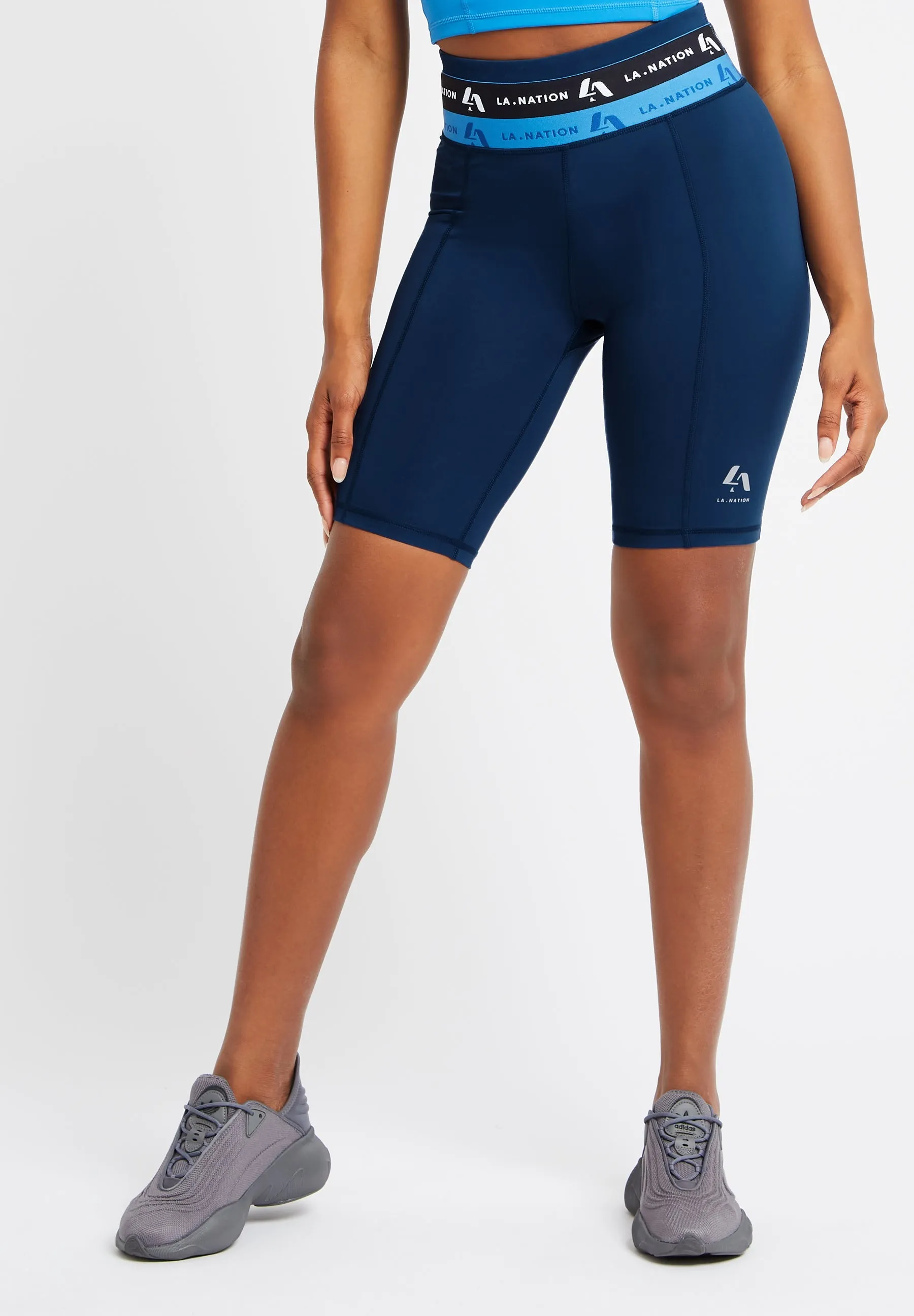 Sports Bra & Cycling Shorts Set-Dark Blue